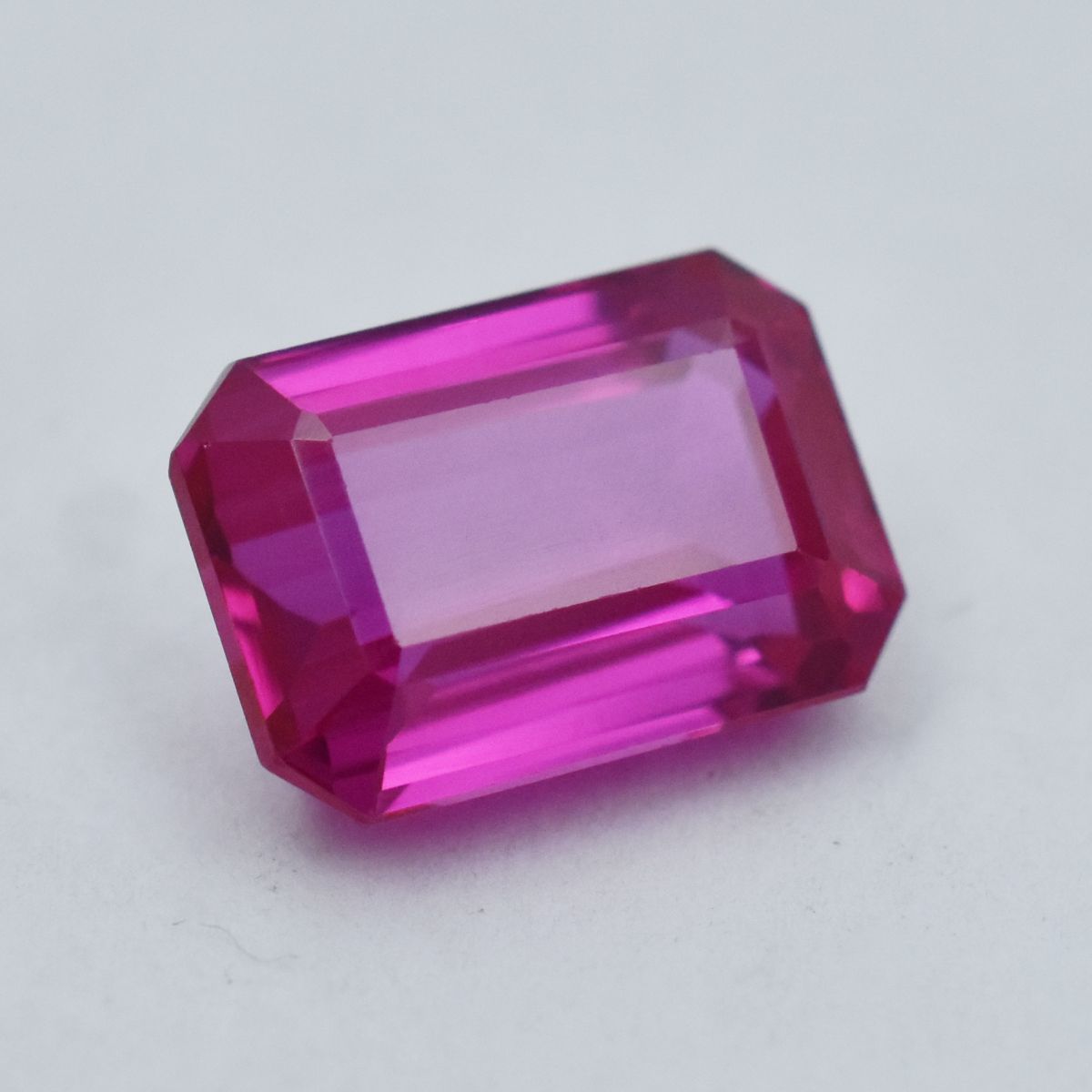 13.85 Ct Natural CERTIFIED Sapphire Pink Emerald Cut Loose Gemstone Ring Size