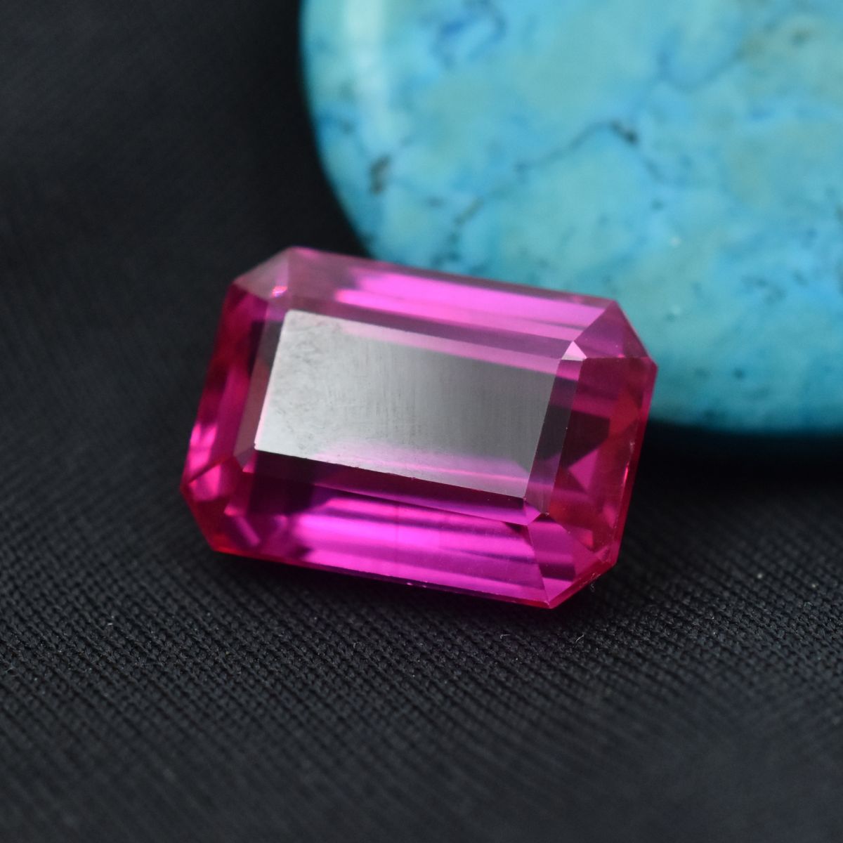 13.85 Ct Natural CERTIFIED Sapphire Pink Emerald Cut Loose Gemstone Ring Size