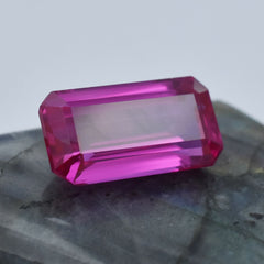 Pink Sapphire Natural Emerald Cut Sapphire  CERTIFIED 18.60 Ct Loose Gemstone