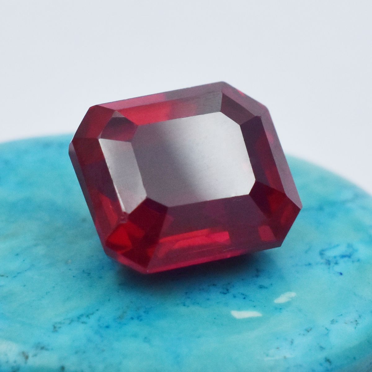 CERTIFIED Natural Ruby Emerald Shape 18.35 Ct Red Ring Size Loose Gemstones