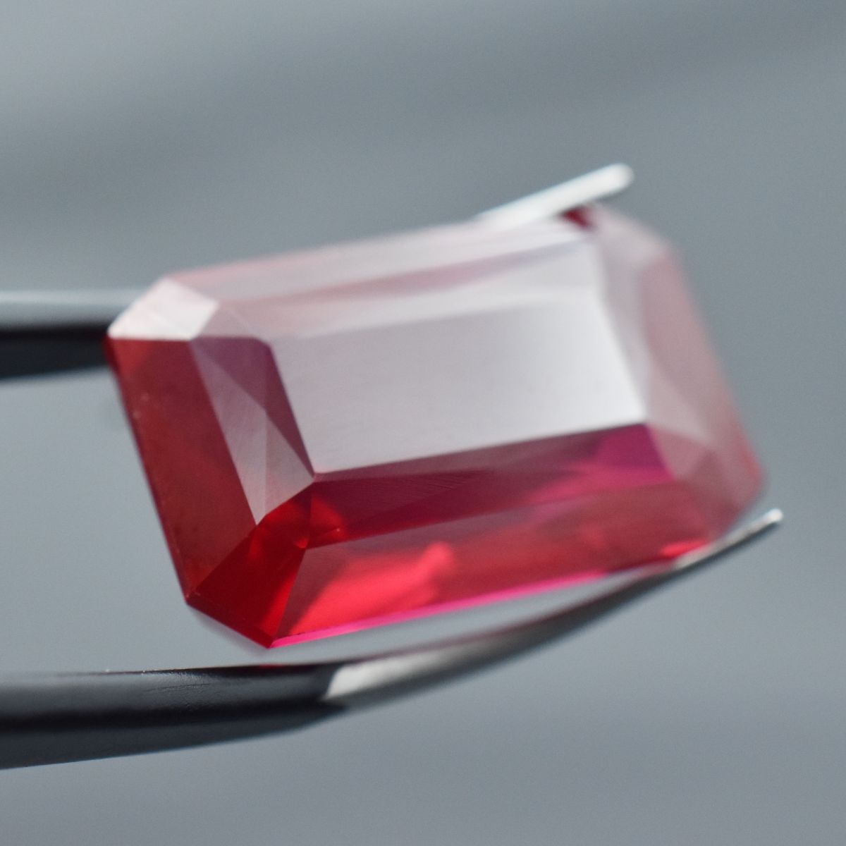 CERTIFIED Red Ruby Natural 22.80 Ct Emerald Cut Loose Gemstone
