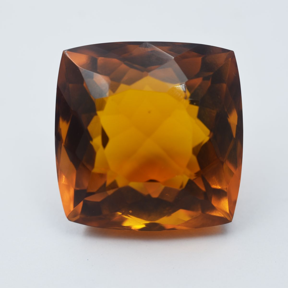 Square Cushion Cut Lab-Created Orange Topaz 77.35 Ct CERTIFIED Loose Gemstone