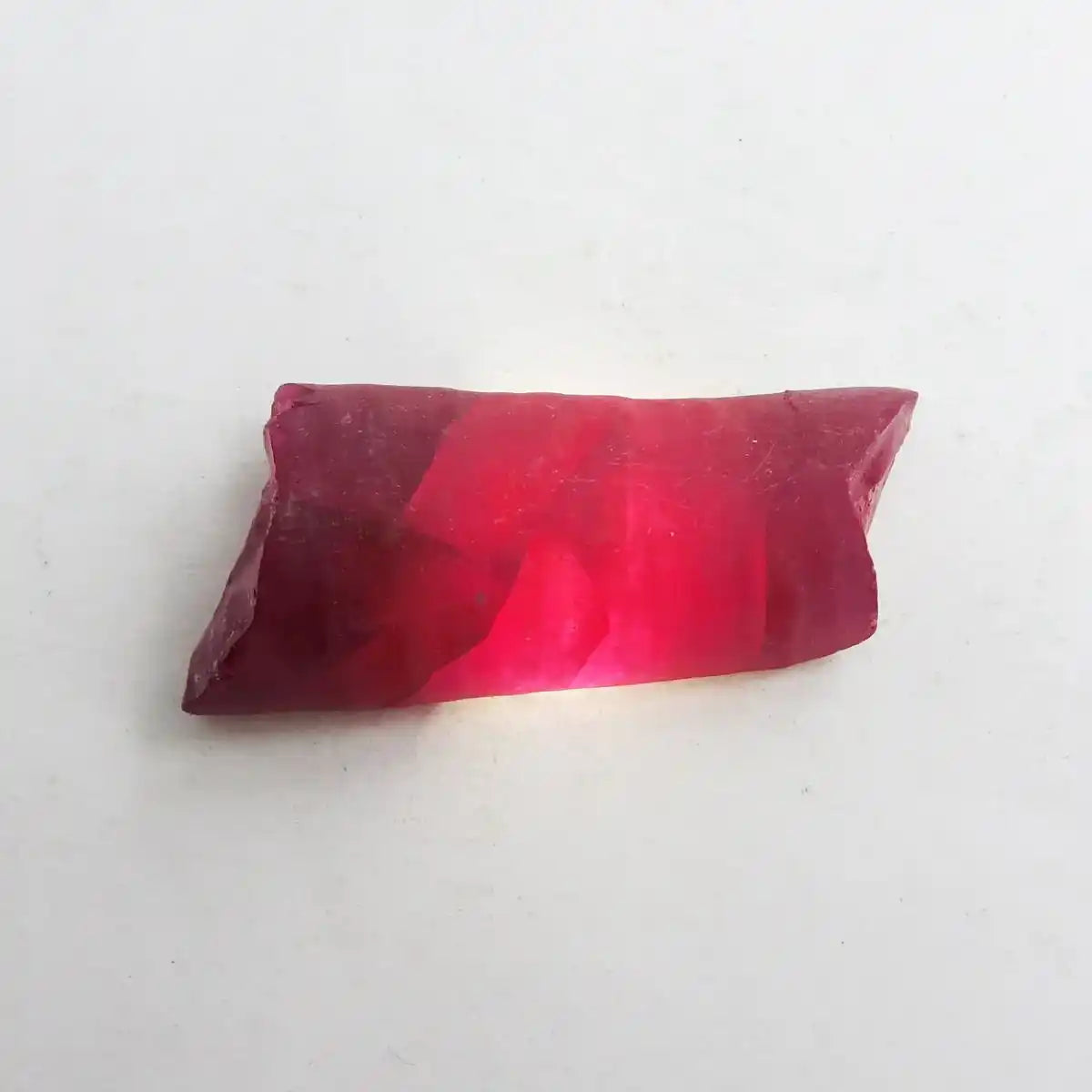 Red crystal on a white background