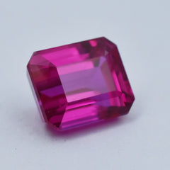 CERTIFIED 25.05 Ct Pink Sapphire Natural Emerald Cut Perfect Ring Loose Gemstone