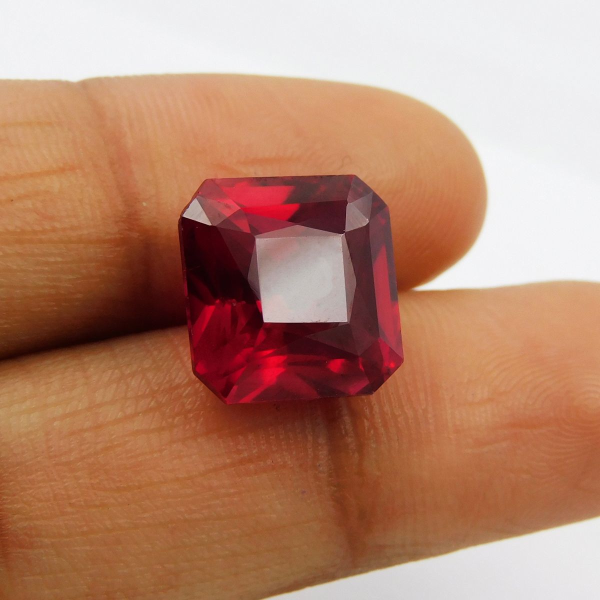 12.40 Ct Natural CERTIFIED Ruby Loose Gemstone Square Shape Bloody Red