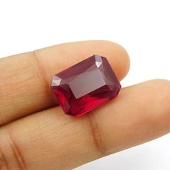 10.05 Ct Natural Ruby Bloody Red CERTIFIED Emerald Shape Loose Gemstone