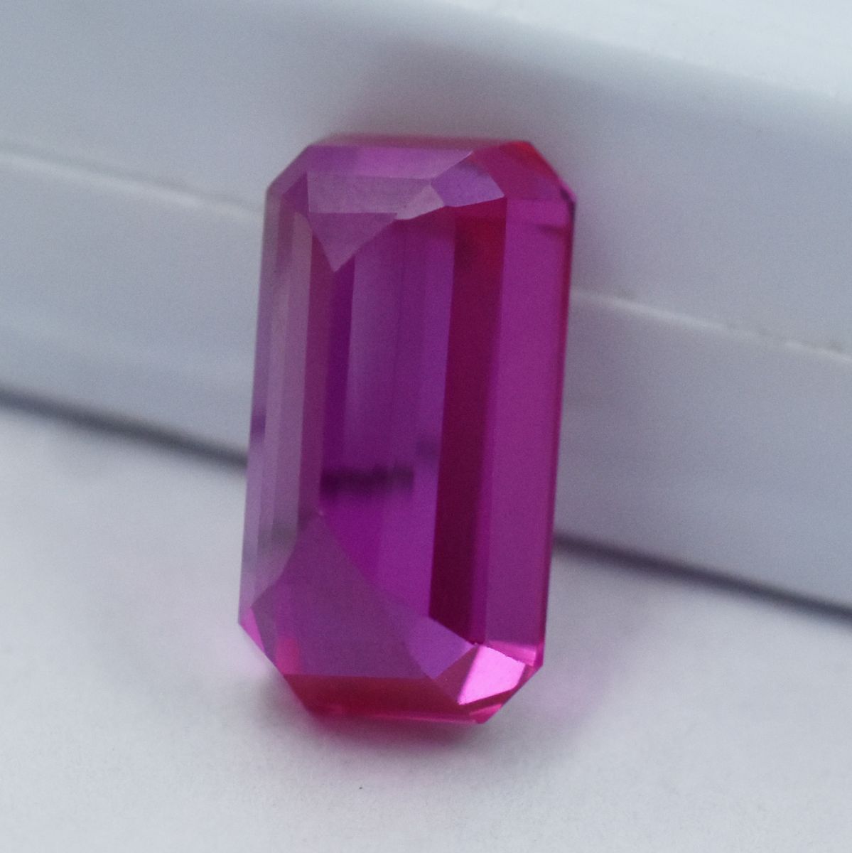 Emerald Shape CERTIFIED Pink Ruby 13.05 Carat Natural Loose Gemstone