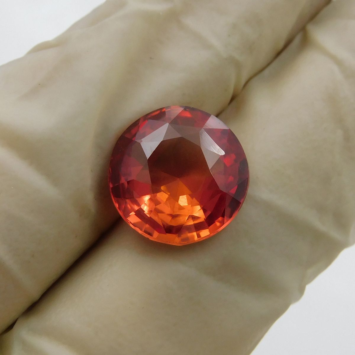 Natural Ceylon Sapphire CERTIFIED 9.60 Ct Round Shape Orange Loose Gemstone