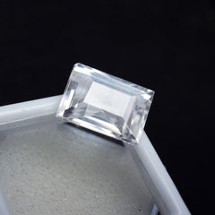 White Sapphire 11.75 Carat Natural Emerald Cut Best CERTIFIED Loose Gemstone