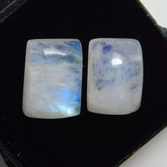 7.45 Carat Pair Natural Loose Gemstone CERTIFIED A+ Quality Moonstone Cabochon