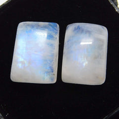 7.45 Carat Pair Natural Loose Gemstone CERTIFIED A+ Quality Moonstone Cabochon
