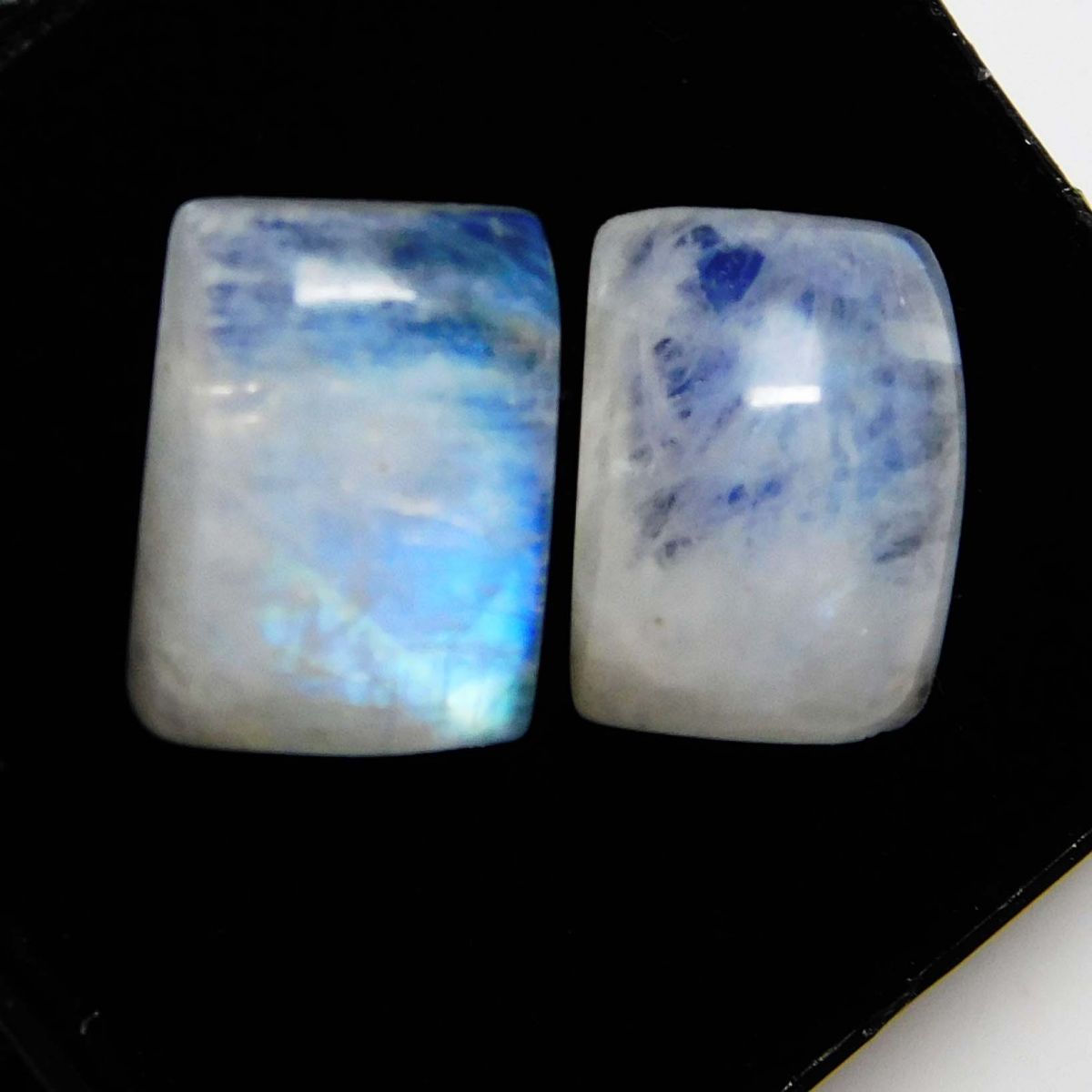 7.45 Carat Pair Natural Loose Gemstone CERTIFIED A+ Quality Moonstone Cabochon