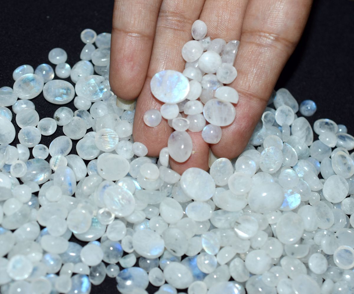 22 Pcs Natural White Moonstone Oval Shape Lot CERTIFIED Best Loose Gemstone