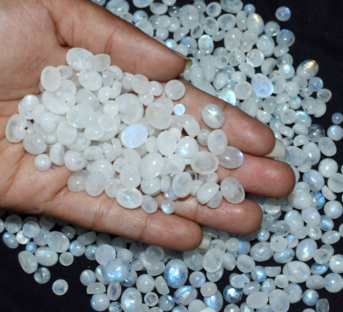 22 Pcs Natural White Moonstone Oval Shape Lot CERTIFIED Best Loose Gemstone