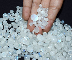Natural 10 Pcs White Moonstone Lot Oval Shape CERTIFIED Ring Size Loose Gemstone