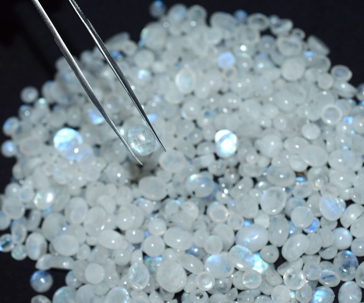 Natural 10 Pcs White Moonstone Lot Oval Shape CERTIFIED Ring Size Loose Gemstone
