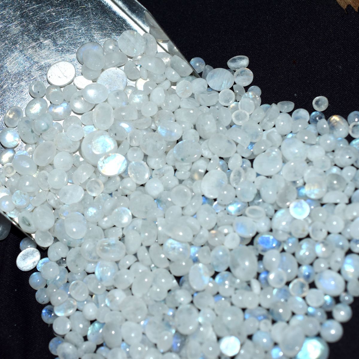 Natural White Moonstone Lot Oval Shape CERTIFIED Loose Gemstone 9 Pcs