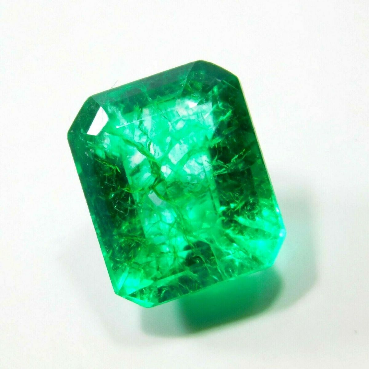 Muzo Colombian Emerald 10.15 Ct Natural Emerald Cut CERTIFIED Gemstone Loose