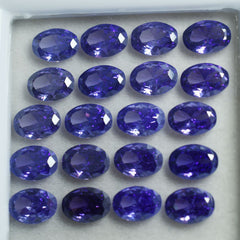 15 Pcs Natural CERTIFIED Purple Tanzanite Oval Cut Loose Gemstone 7x5 MM Lot