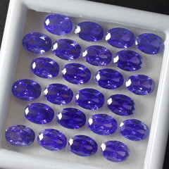 15 Pcs Natural CERTIFIED Purple Tanzanite Oval Cut Loose Gemstone 7x5 MM Lot