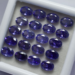 15 Pcs Natural CERTIFIED Purple Tanzanite Oval Cut Loose Gemstone 7x5 MM Lot