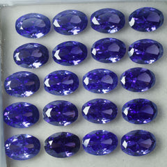 15 Pcs Natural CERTIFIED Purple Tanzanite Oval Cut Loose Gemstone 7x5 MM Lot