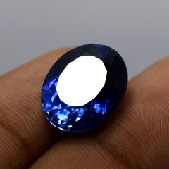 15.50 Ct Natural Blue Tanzanite Oval Shape CERTIFIED Rare Loose Gemstone