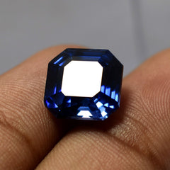 Blue Tanzanite 10.73 Ct Unique Square Cut Natural CERTIFIED Loose Gemstone