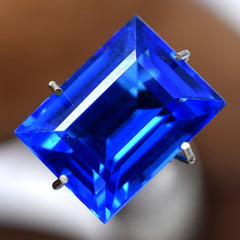 3.55 Ct NATURAL Blue Tanzanite Loose Gemstone CERTIFIED Emerald Shape