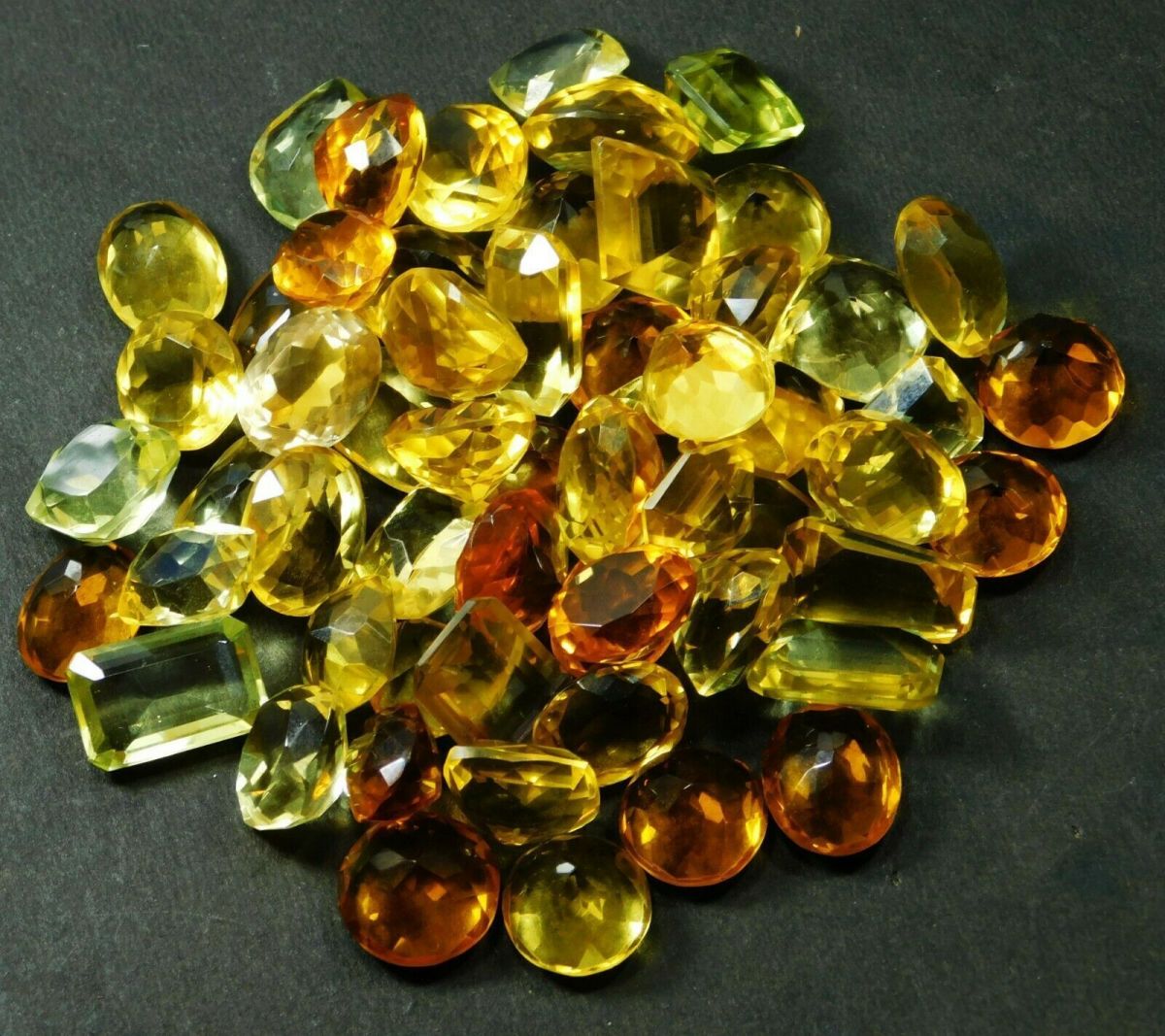 100 Ct Natural Citrine Gemstone Lot Yellow Mix Color & Shape Loose Gemstone Lot.