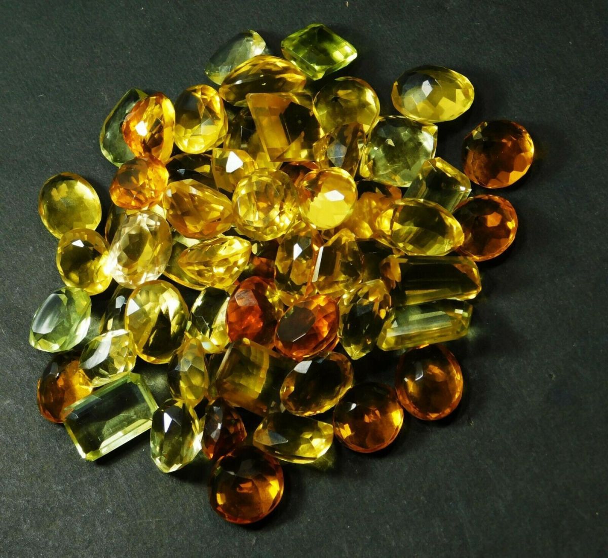 100 Ct Natural Citrine Gemstone Lot Yellow Mix Color & Shape Loose Gemstone Lot.