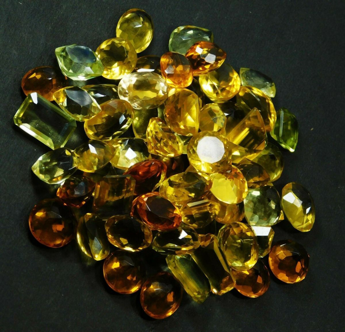 100 Ct Natural Citrine Gemstone Lot Yellow Mix Color & Shape Loose Gemstone Lot.