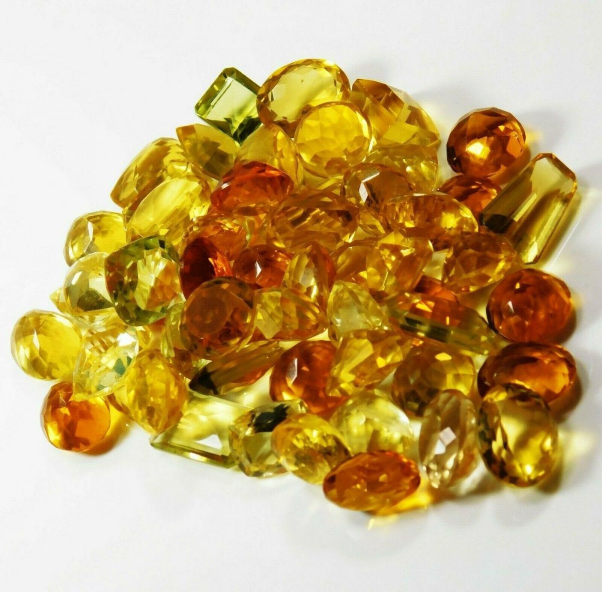 100 Ct Natural Citrine Gemstone Lot Yellow Mix Color & Shape Loose Gemstone Lot.