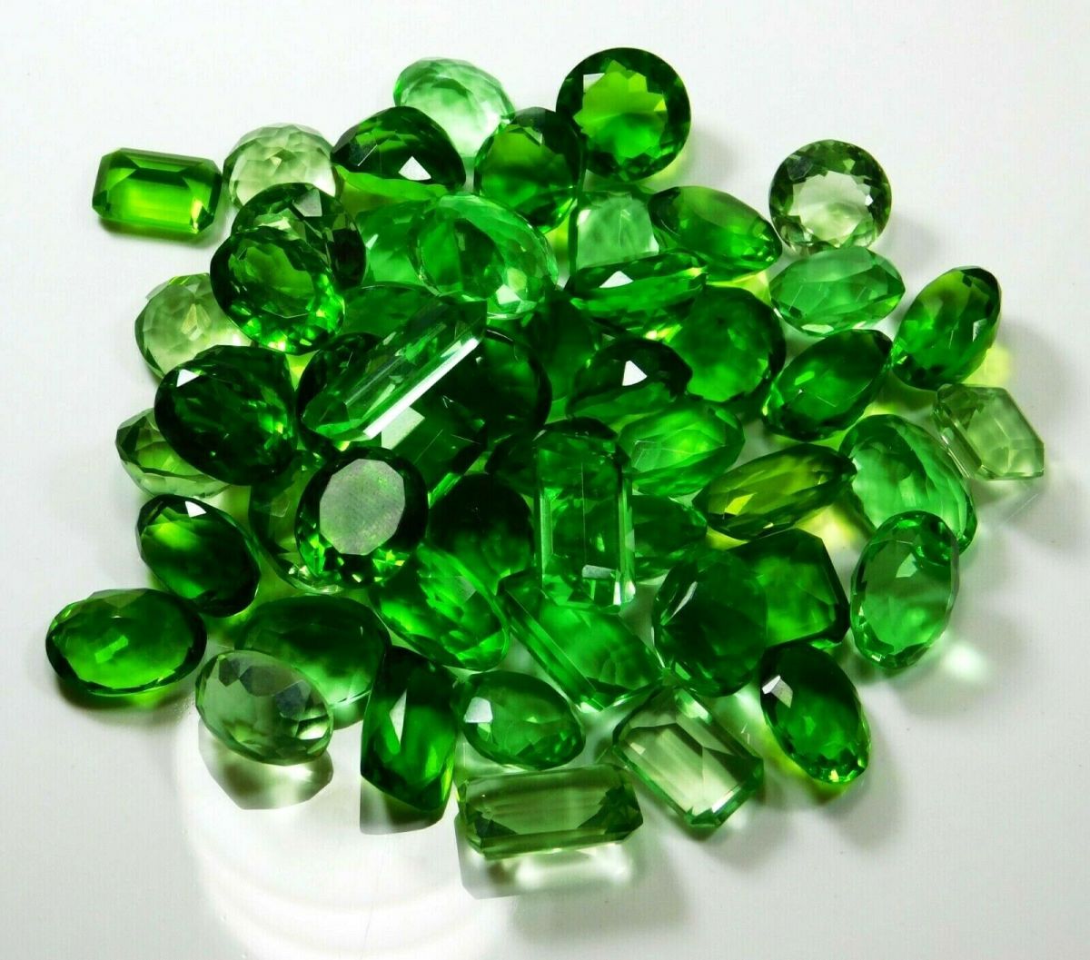 100 Ct Natural Peridot Loose Gemstone Lot Green Mix Shape Ring Size