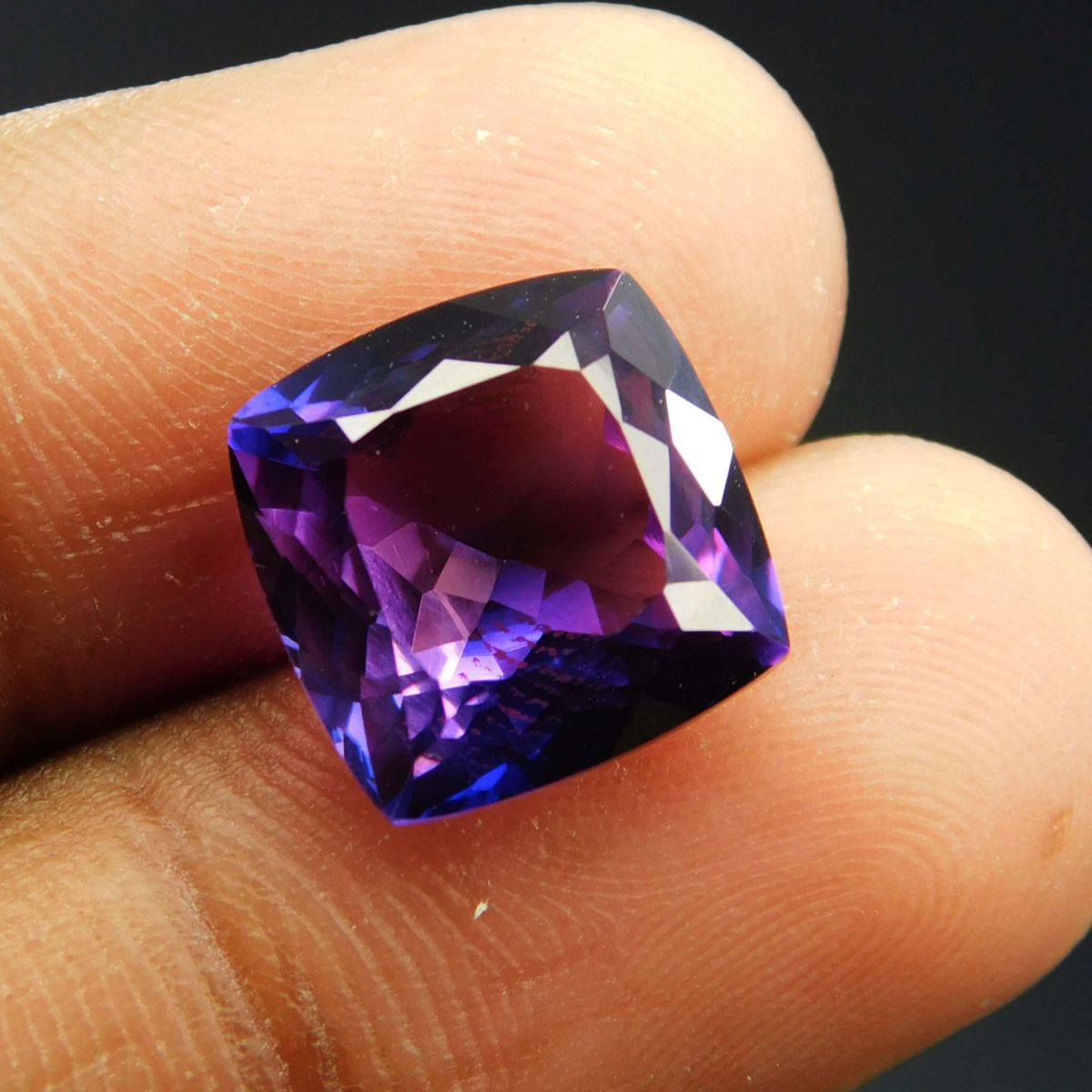 7.40 Ct Natural Square Cushion Cut Purple Tanzanite CERTIFIED Loose Gemstone