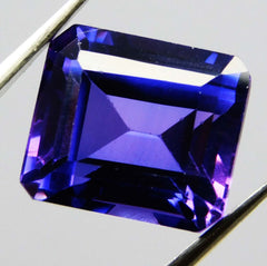 7 Carat Natural Purple Tanzanite Emerald Cut Loose Gemstone CERTIFIED