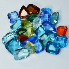 250 Ct Lab-Created Topaz Mix shape & Mix Rare Loose Gemstone Lot CERTIFIED