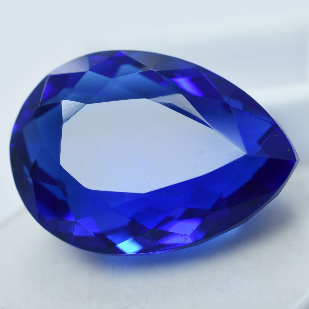 63.50 Ct Pear Cut Lab-Created BLUE Sapphire Loose Gemstone Huge Size CERTIFIED