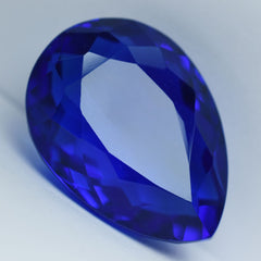 63.50 Ct Pear Cut Lab-Created BLUE Sapphire Loose Gemstone Huge Size CERTIFIED