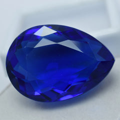 63.50 Ct Pear Cut Lab-Created BLUE Sapphire Loose Gemstone Huge Size CERTIFIED