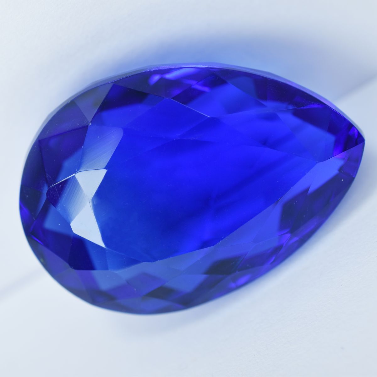 63.50 Ct Pear Cut Lab-Created BLUE Sapphire Loose Gemstone Huge Size CERTIFIED