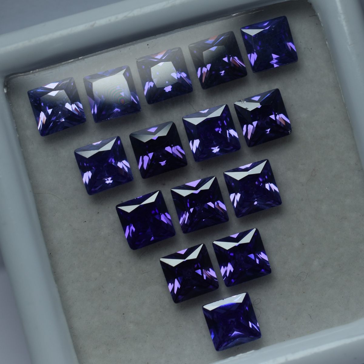 12 Pcs Natural CERTIFIED Tanzanite Purple Square Cut Loose Gemstone 5x5 MM Lot