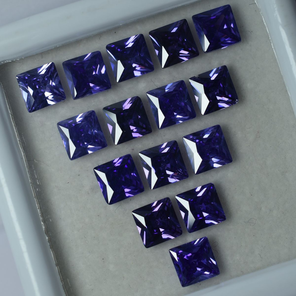 12 Pcs Natural CERTIFIED Tanzanite Purple Square Cut Loose Gemstone 5x5 MM Lot