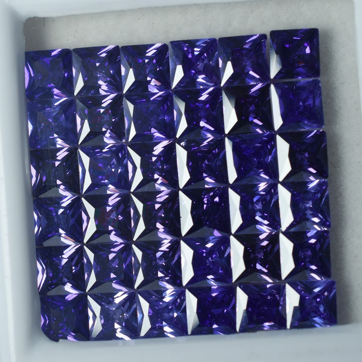 12 Pcs Natural CERTIFIED Tanzanite Purple Square Cut Loose Gemstone 5x5 MM Lot