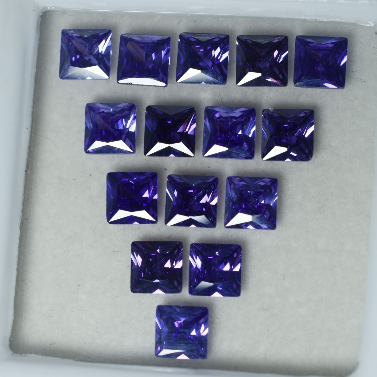 12 Pcs Natural CERTIFIED Tanzanite Purple Square Cut Loose Gemstone 5x5 MM Lot