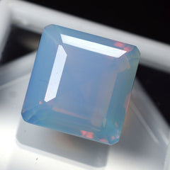 24.35 Ct Square Cut Ethiopian Natural Opal Sky-Blue CERTIFIED Rare Gemstone