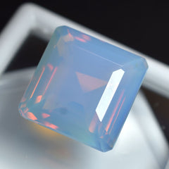 24.35 Ct Square Cut Ethiopian Natural Opal Sky-Blue CERTIFIED Rare Gemstone