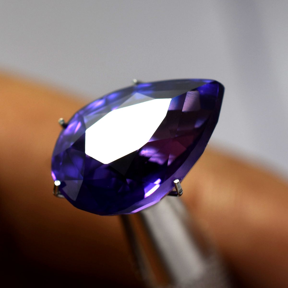 9.50 Ct Natural PURPLE Tanzanite Rare PEAR Shape CERTIFIED Loose Gemstone