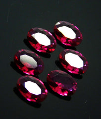 6 Pcs Natural Ruby Red Oval Shape Loose Gemstone CERTIFIED 7x5 mm