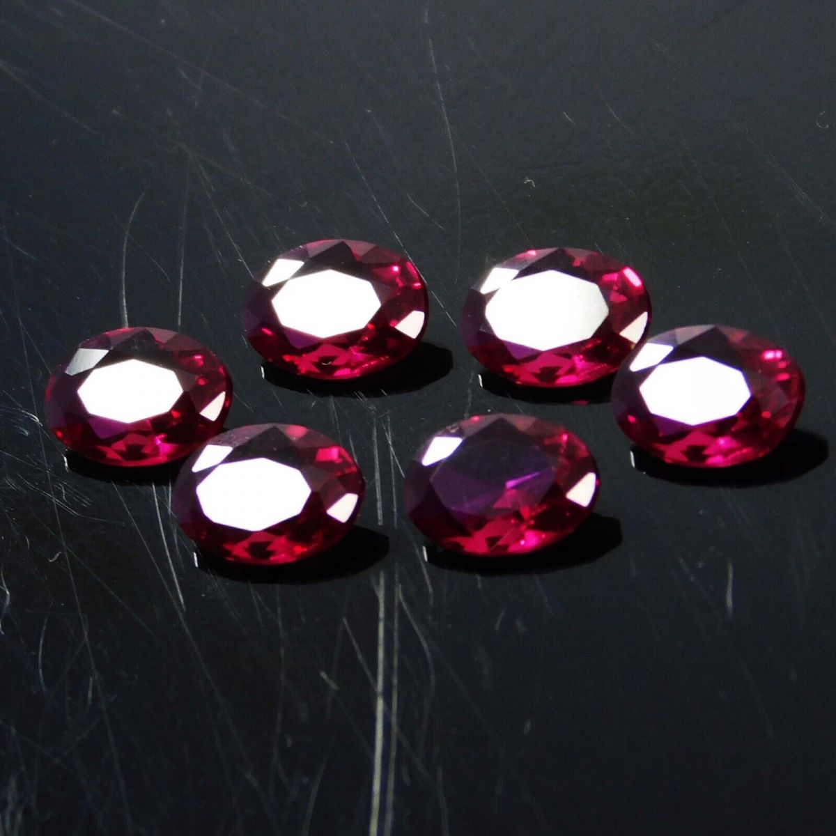 6 Pcs Natural Ruby Red Oval Shape Loose Gemstone CERTIFIED 7x5 mm